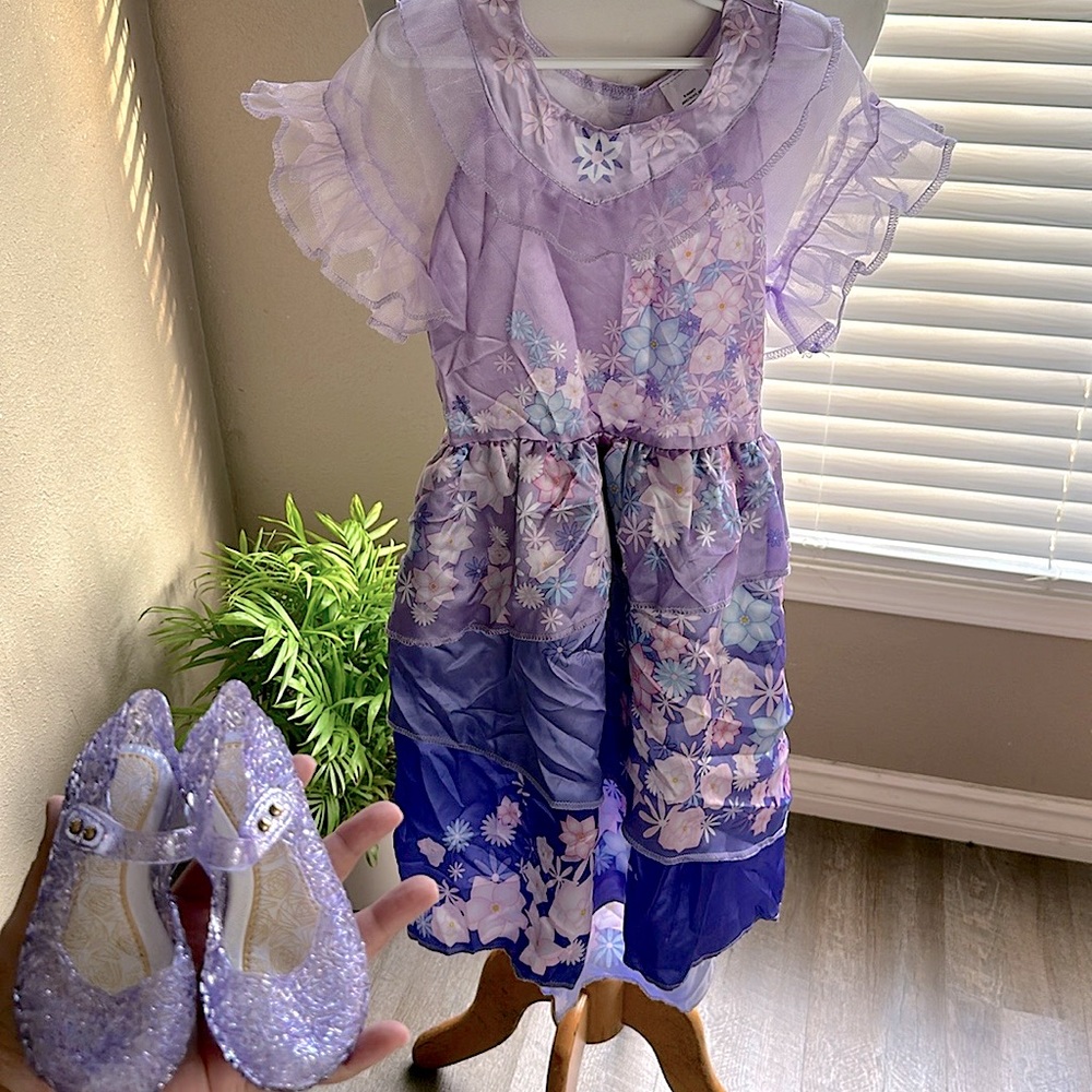 Disney Encanto Isabela Girl Costume Dress And Shoes